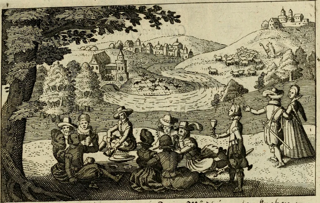 An illustration from Le centre de l'amour : decouvert soubs divers emblesmes galans et facetieux, 1687, leaf 96
