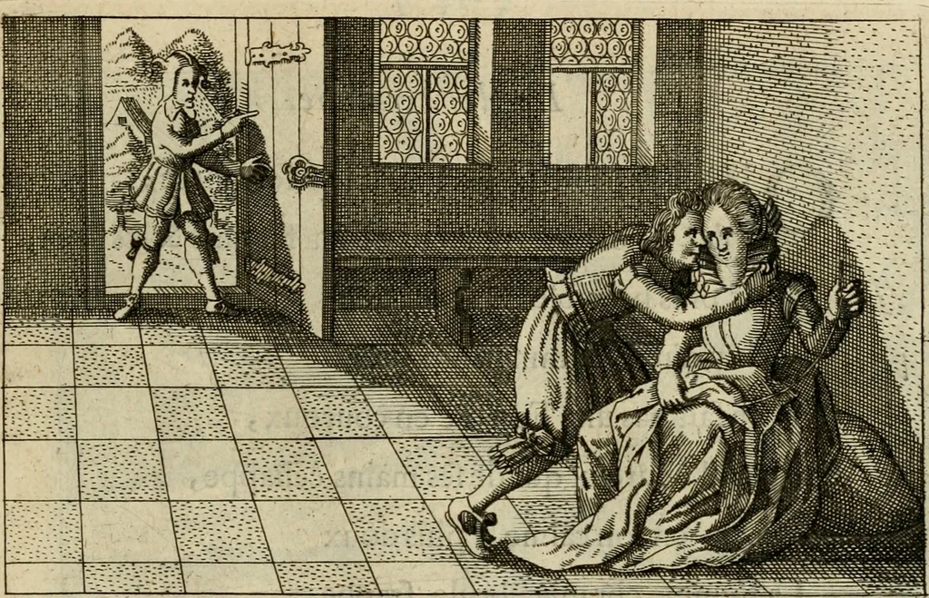 An illustration from Le centre de l'amour : decouvert soubs divers emblesmes galans et facetieux, 1687, leaf 98