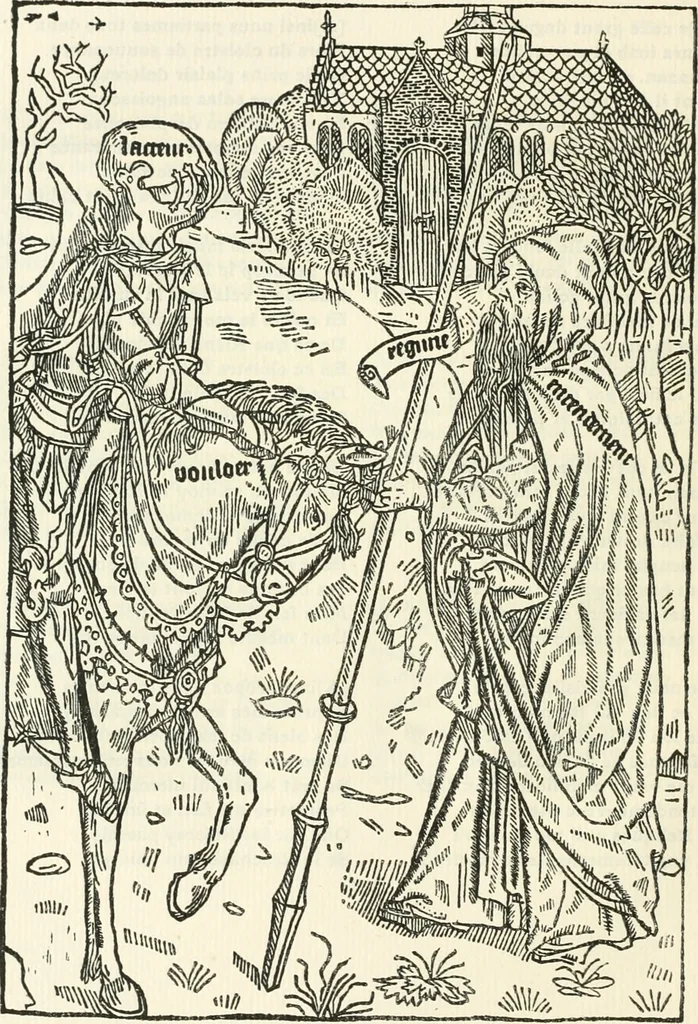 An illustration from Le chevalier délibéré, 1898, leaf 43