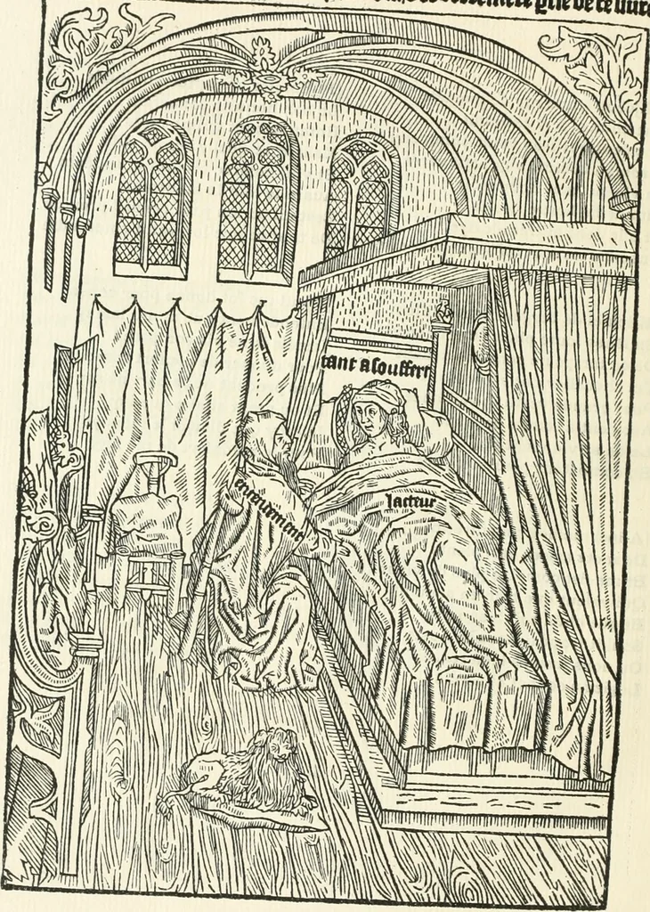 An illustration from Le chevalier délibéré, 1898, leaf 81
