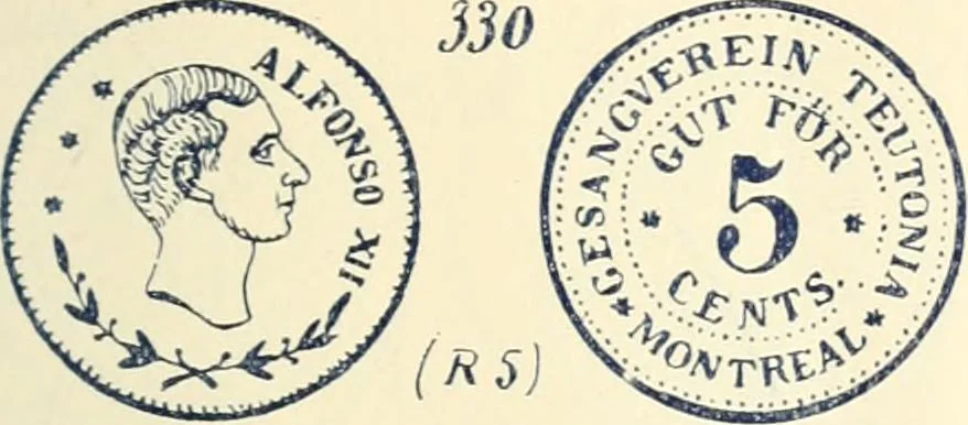 An illustration from Le collectionneur illustré des monnaies canadiennes. Premier supplement annuel, juin 1892, 1892, leaf 10