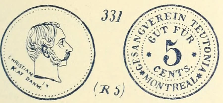 An illustration from Le collectionneur illustré des monnaies canadiennes. Premier supplement annuel, juin 1892, 1892, leaf 10