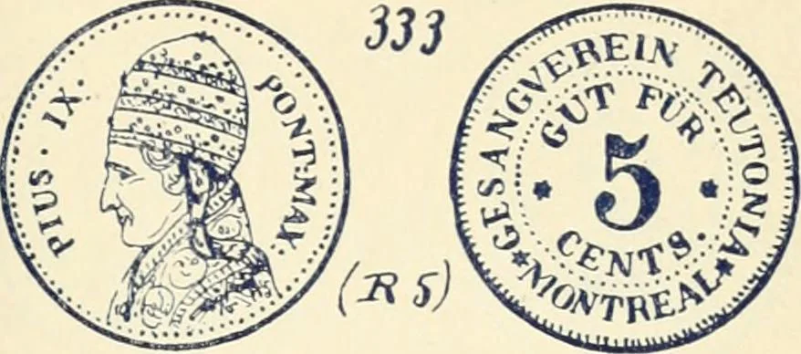 An illustration from Le collectionneur illustré des monnaies canadiennes. Premier supplement annuel, juin 1892, 1892, leaf 10