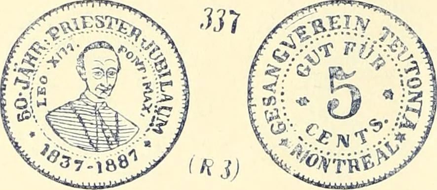 An illustration from Le collectionneur illustré des monnaies canadiennes. Premier supplement annuel, juin 1892, 1892, leaf 11