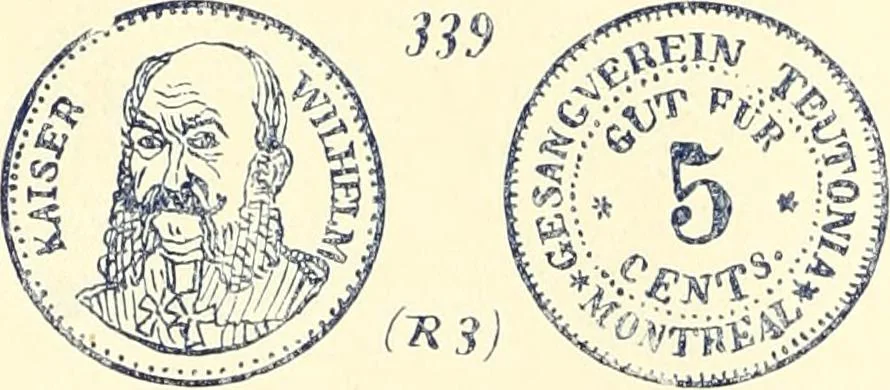 An illustration from Le collectionneur illustré des monnaies canadiennes. Premier supplement annuel, juin 1892, 1892, leaf 11