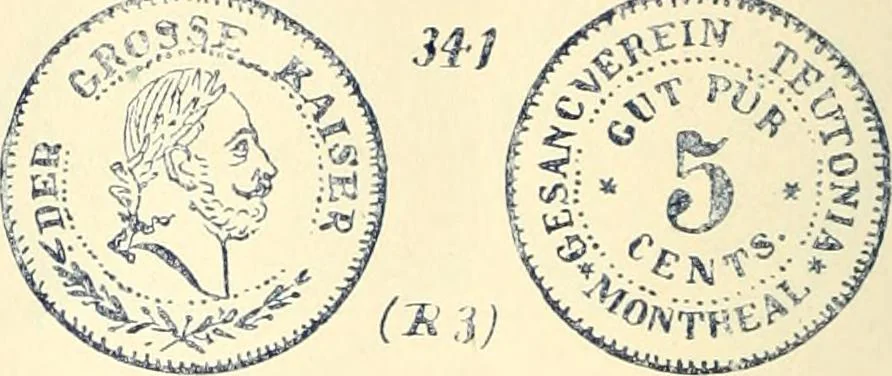 An illustration from Le collectionneur illustré des monnaies canadiennes. Premier supplement annuel, juin 1892, 1892, leaf 11