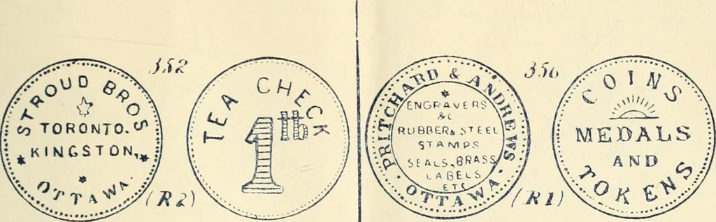 An illustration from Le collectionneur illustré des monnaies canadiennes. Premier supplement annuel, juin 1892, 1892, leaf 16