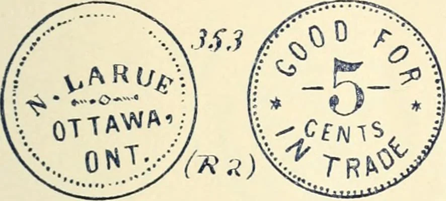 An illustration from Le collectionneur illustré des monnaies canadiennes. Premier supplement annuel, juin 1892, 1892, leaf 16