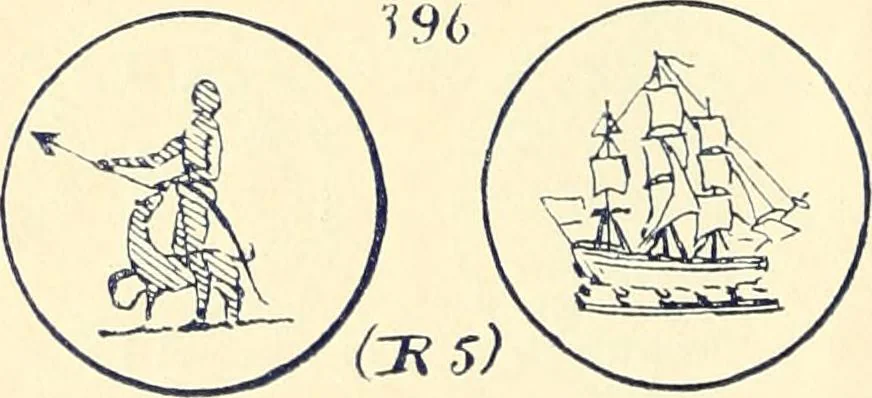 An illustration from Le collectionneur illustré des monnaies canadiennes. Premier supplement annuel, juin 1892, 1892, leaf 21