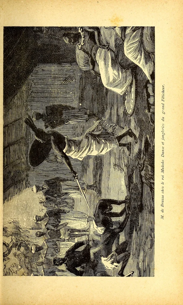 An illustration from Le Congo français illustré : géographie, ethnographie et histoire générale des découvertes dan le Bassin du Congo, 1890, leaf 111