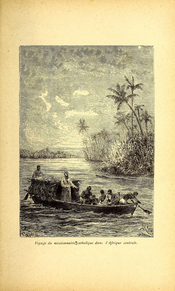 An illustration from Le Congo français illustré : géographie, ethnographie et histoire générale des découvertes dan le Bassin du Congo, 1890, leaf 215