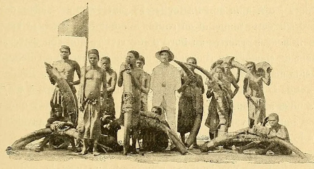An illustration from ... Le Congo, historique, diplomatique, physique, politique, économique, humanitaire & colonial, ouvrage contenant une grande carte en quatre feuilles, tirée en couleurs, 1894, leaf 457