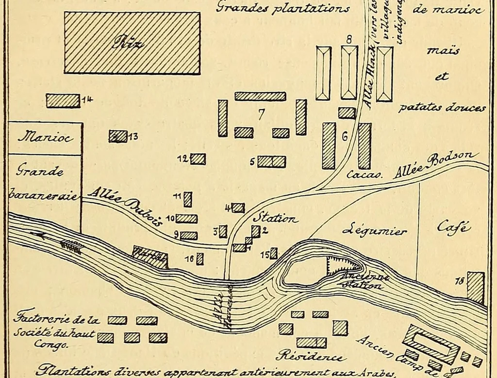 An illustration from ... Le Congo, historique, diplomatique, physique, politique, économique, humanitaire & colonial, ouvrage contenant une grande carte en quatre feuilles, tirée en couleurs, 1894, leaf 479