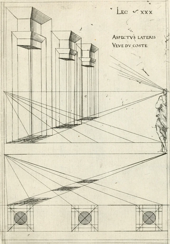 An illustration from Leçons de perspective positive, 1676, leaf 76