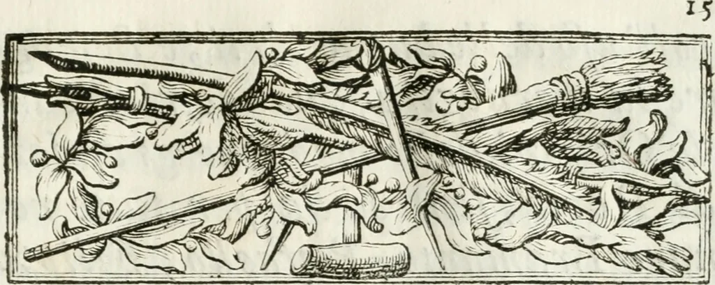 An illustration from Le corone del merito solennemente distribuite sul Campidoglio il dì 19. aprile MDCCIII. dall'Accademia del disegno : presedendo Carlo Maratti, celebre dipintore, 1703, leaf 18