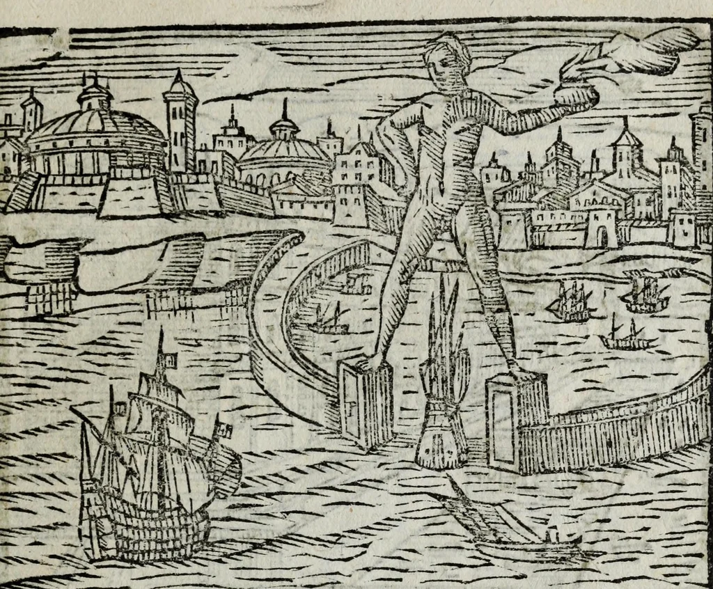 An illustration from Le cose marauigliose dell' alma citta di Roma : doue si tratta delle chiese, stationi, reliquie & corpi santi : et di diuersi maritaggi di pouere zitelle, che si fanno : con la guida romana, che insegna facilmente a' forastieri di ritrouare le cose più notabili di Roma : i nomi de' sommi pontefici, imperatori & altri principi christiani : con le principali poste d'Italia : di nuo[u]o corrette, ampliate & ornate di bellissime figure : con vn' aggiunta di tutte le cose fatte da Clemente VIII. e da Paolo V. fel. mem. : le sette merauiglie del mondo, & altre cose notabili, 1636, leaf 107
