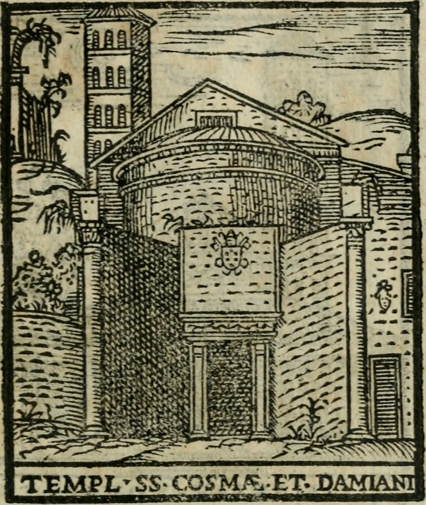 An illustration from Le cose maravigliose dell'alma citta di Roma : anfiteatro del mondo, 1600, leaf 116