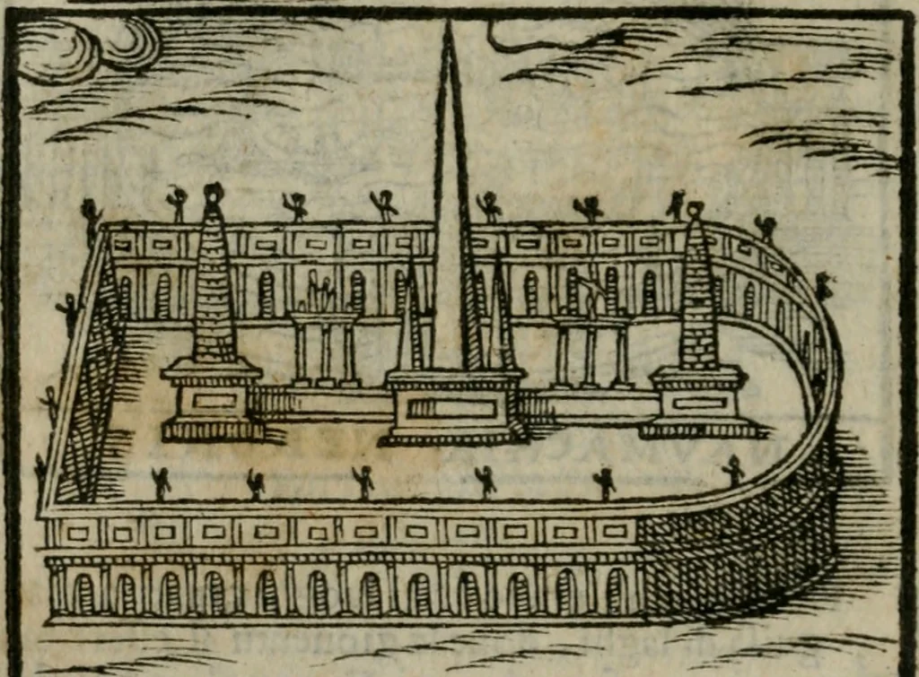 An illustration from Le cose maravigliose dell'alma citta di Roma : anfiteatro del mondo, 1600, leaf 285