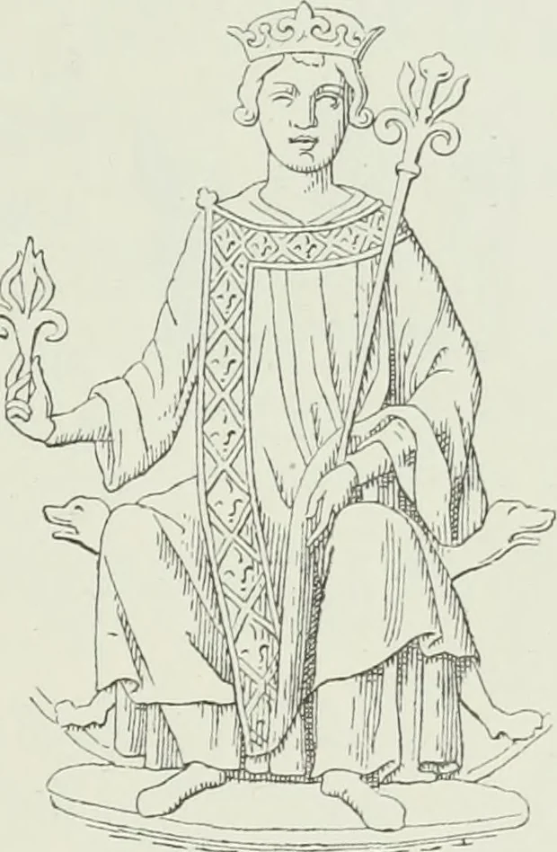 An illustration from Le Costume au Moyen âge d'après les sceaux ..., 1880, leaf 102
