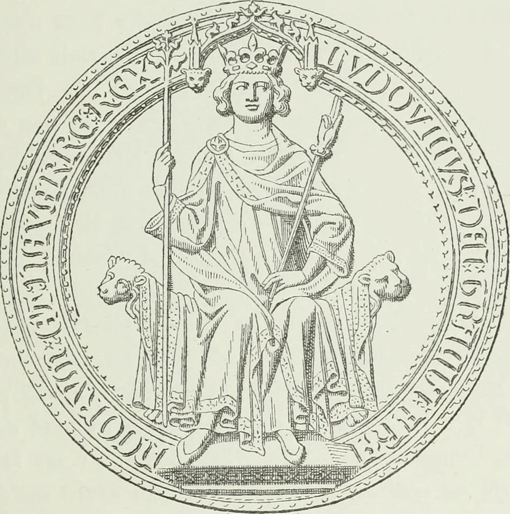 An illustration from Le Costume au Moyen âge d'après les sceaux ..., 1880, leaf 106