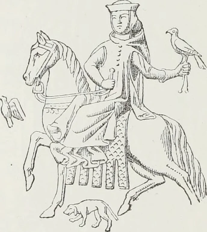 An illustration from Le Costume au Moyen âge d'après les sceaux ..., 1880, leaf 127
