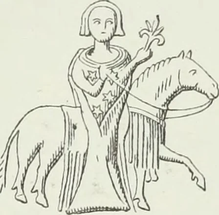 An illustration from Le Costume au Moyen âge d'après les sceaux ..., 1880, leaf 128