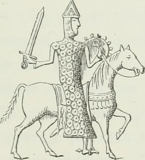 An illustration from Le Costume au Moyen âge d'après les sceaux ..., 1880, leaf 132