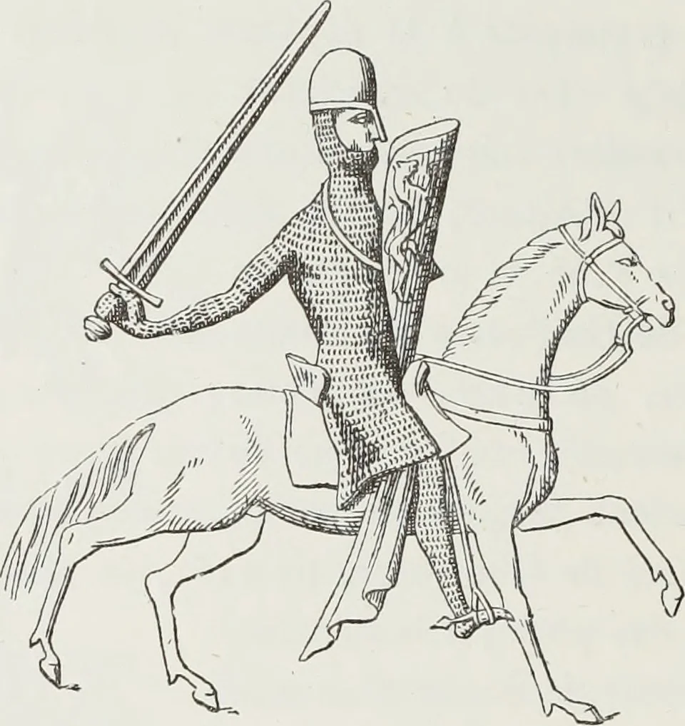 An illustration from Le Costume au Moyen âge d'après les sceaux ..., 1880, leaf 135