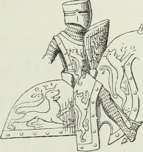 An illustration from Le Costume au Moyen âge d'après les sceaux ..., 1880, leaf 138