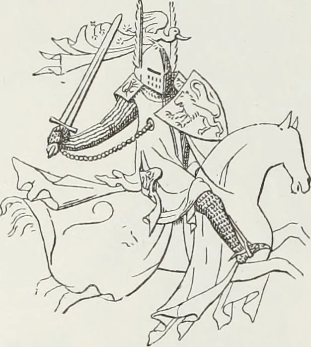 An illustration from Le Costume au Moyen âge d'après les sceaux ..., 1880, leaf 139
