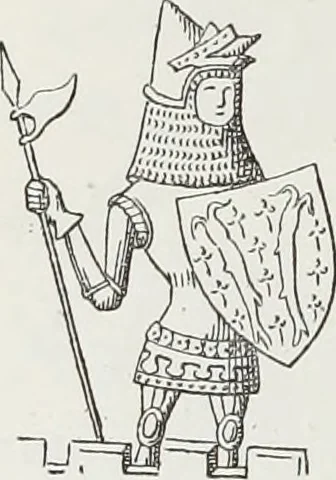 An illustration from Le Costume au Moyen âge d'après les sceaux ..., 1880, leaf 141