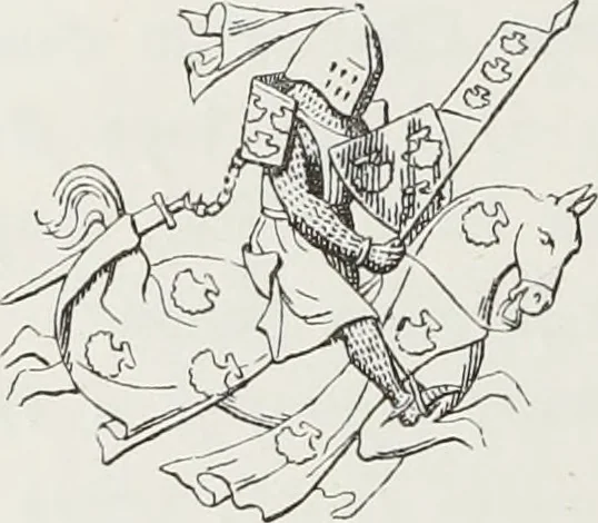 An illustration from Le Costume au Moyen âge d'après les sceaux ..., 1880, leaf 147