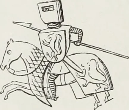 An illustration from Le Costume au Moyen âge d'après les sceaux ..., 1880, leaf 181