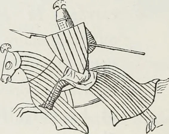 An illustration from Le Costume au Moyen âge d'après les sceaux ..., 1880, leaf 181