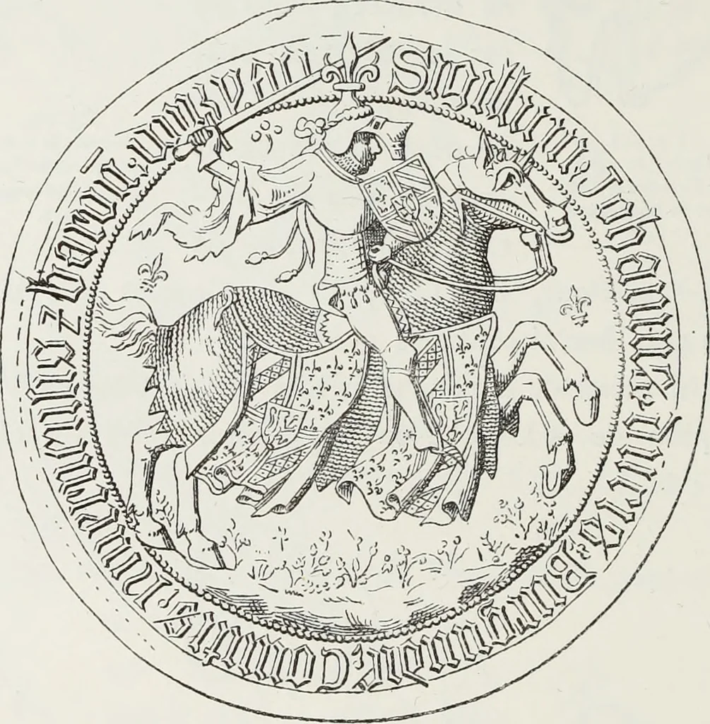An illustration from Le Costume au Moyen âge d'après les sceaux ..., 1880, leaf 205
