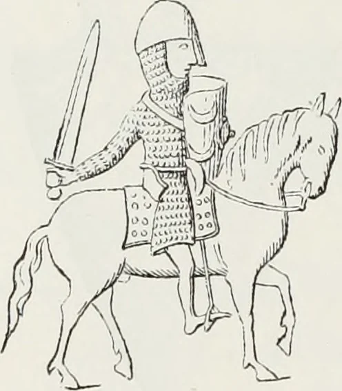 An illustration from Le Costume au Moyen âge d'après les sceaux ..., 1880, leaf 223
