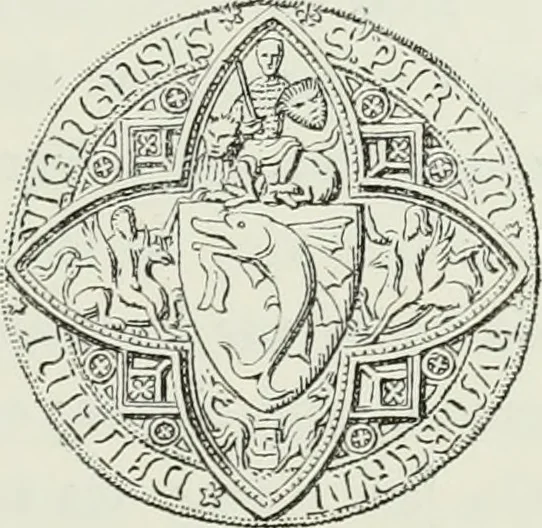 An illustration from Le Costume au Moyen âge d'après les sceaux ..., 1880, leaf 228
