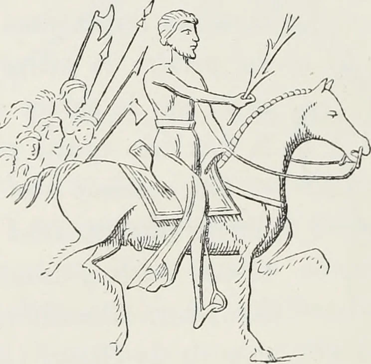 An illustration from Le Costume au Moyen âge d'après les sceaux ..., 1880, leaf 267