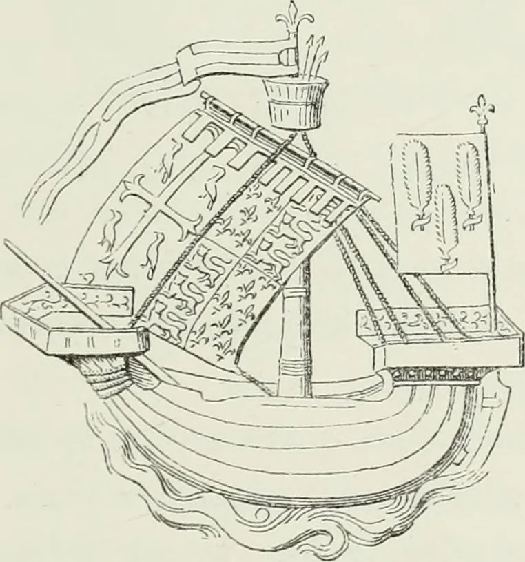 An illustration from Le Costume au Moyen âge d'après les sceaux ..., 1880, leaf 282