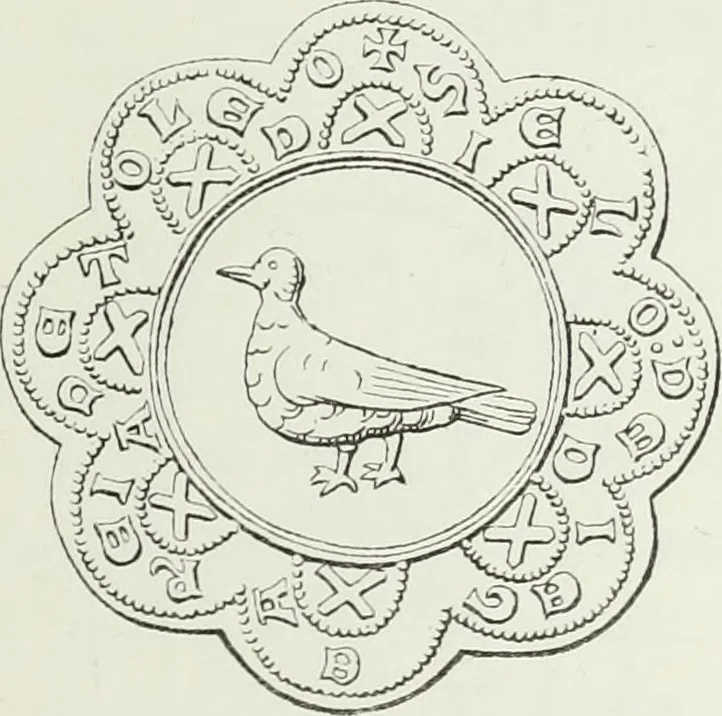 An illustration from Le Costume au Moyen âge d'après les sceaux ..., 1880, leaf 38
