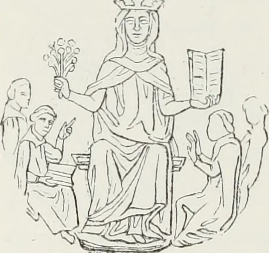 An illustration from Le Costume au Moyen âge d'après les sceaux ..., 1880, leaf 407