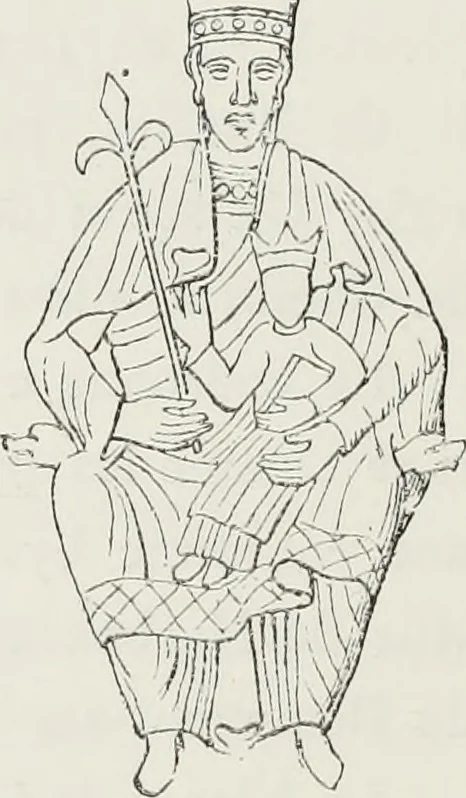An illustration from Le Costume au Moyen âge d'après les sceaux ..., 1880, leaf 411