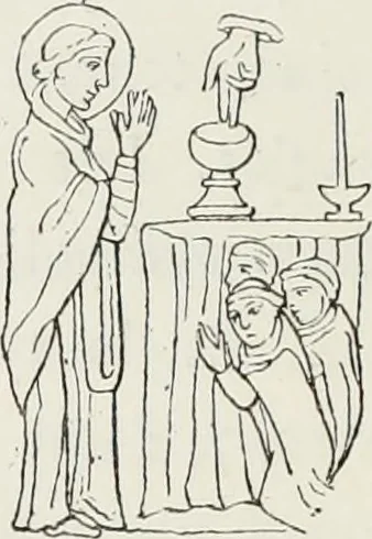 An illustration from Le Costume au Moyen âge d'après les sceaux ..., 1880, leaf 463