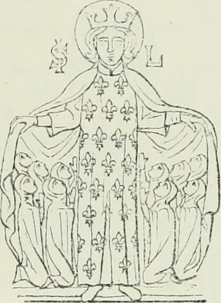 An illustration from Le Costume au Moyen âge d'après les sceaux ..., 1880, leaf 470