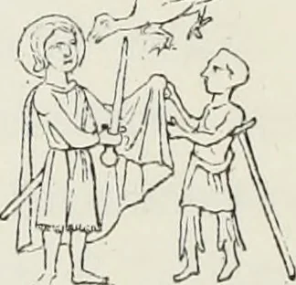 An illustration from Le Costume au Moyen âge d'après les sceaux ..., 1880, leaf 477