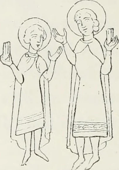 An illustration from Le Costume au Moyen âge d'après les sceaux ..., 1880, leaf 481