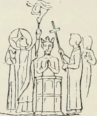 An illustration from Le Costume au Moyen âge d'après les sceaux ..., 1880, leaf 493
