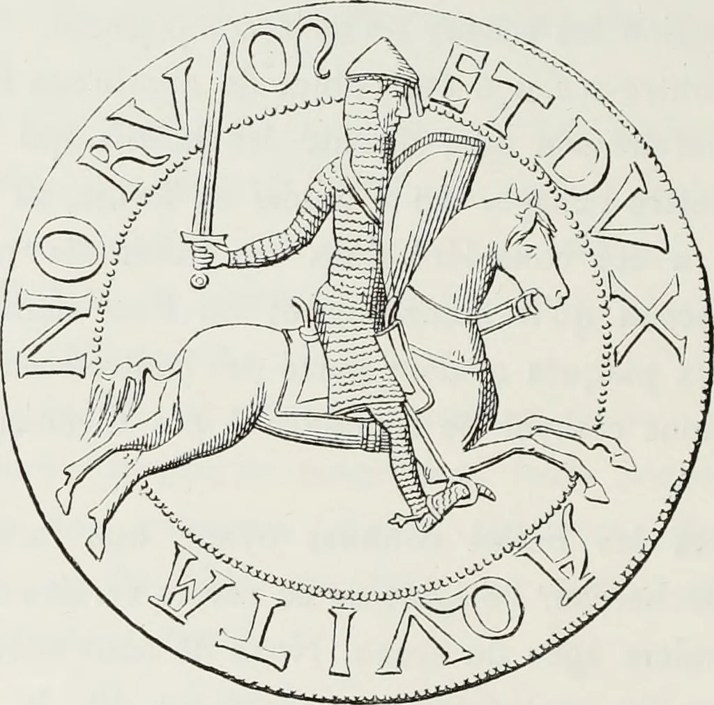 An illustration from Le Costume au Moyen âge d'après les sceaux ..., 1880, leaf 59