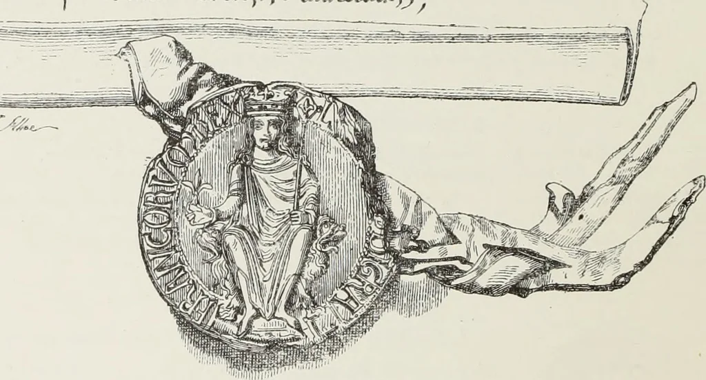 An illustration from Le Costume au Moyen âge d'après les sceaux ..., 1880, leaf 7