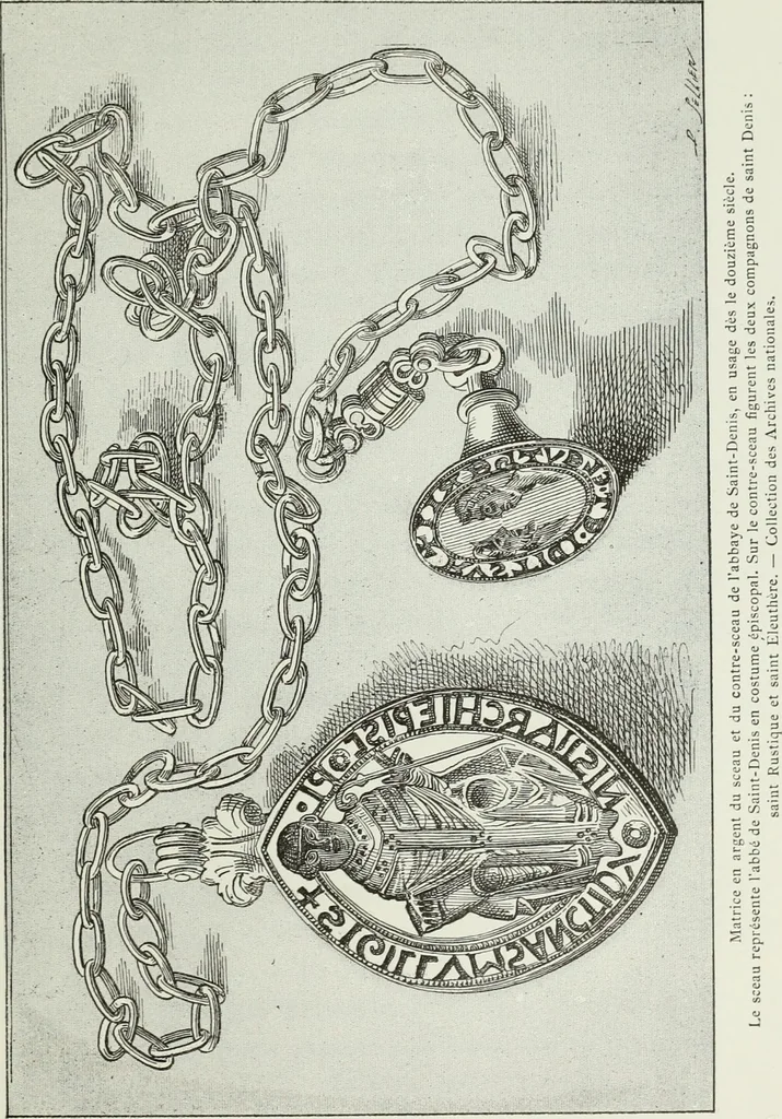 An illustration from Le Costume au Moyen âge d'après les sceaux ..., 1880, leaf 74